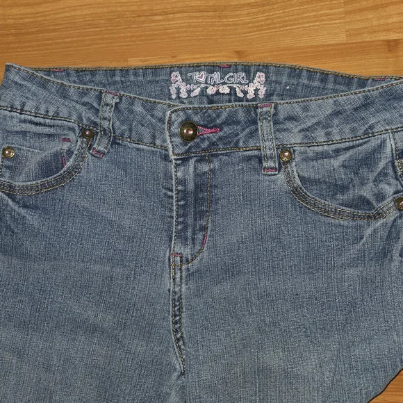 Girls Sz 12R Total Girl Embroidered Boho Stretch Jeans - Picture 3 of 6